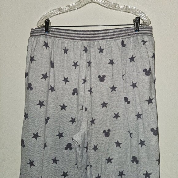 Disney Mickey Mouse 2-Pc Pajamas Lounge Set Top Pants Gray Stars Womens XXL READ - Picture 10 of 16